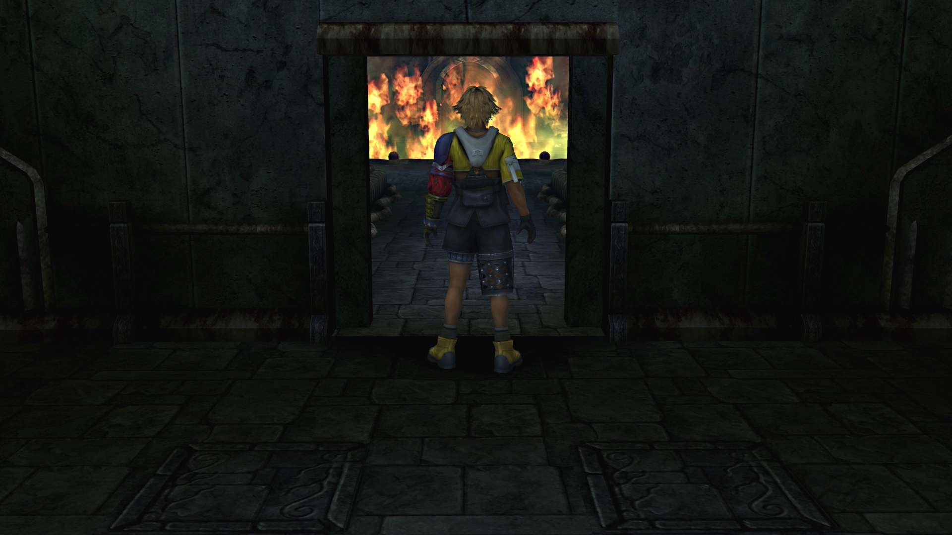 Touching the glyph on the wall