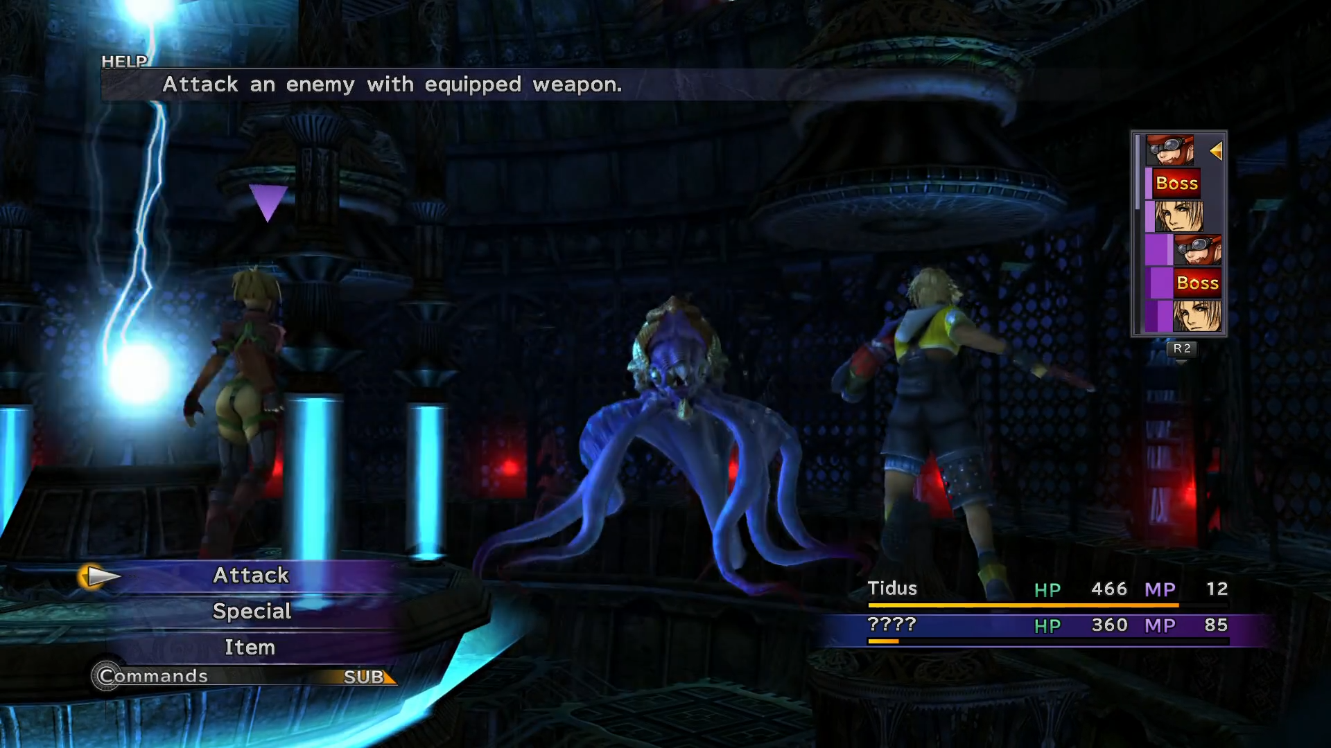 Tros boss battle underwater