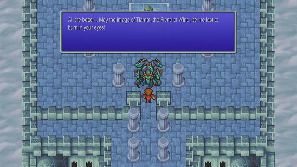 The fearsome Tiamat guards the Wind Crystal in the Flying Fortress