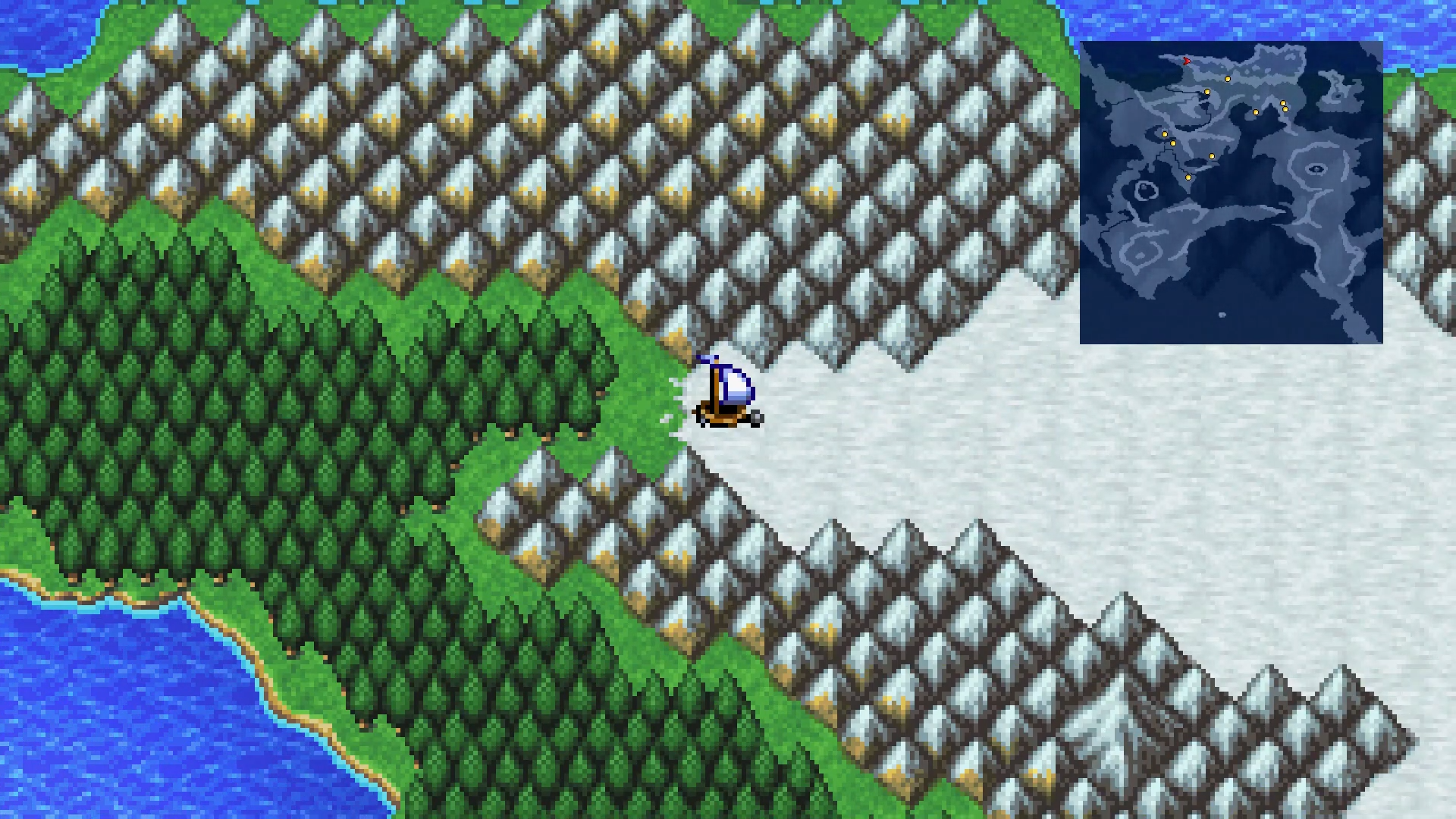 Route from Salamand to Snow Cavern through the snow fields